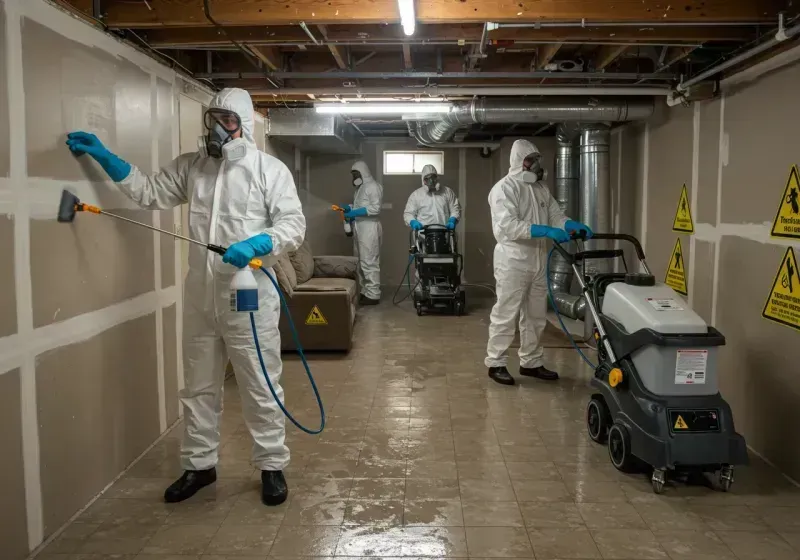 Basement Moisture Removal and Structural Drying process in Fannin County, TX